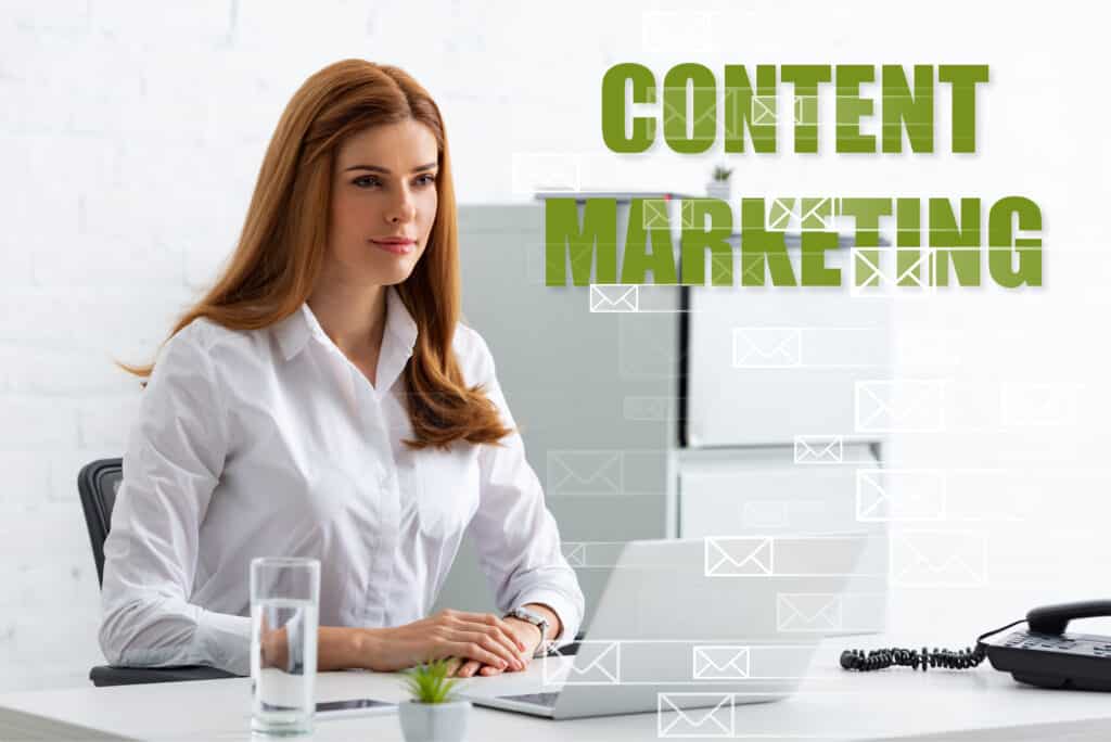 Image of beautiful professional business women working on content marketing strategy for The Role of Content Marketing in Driving Website Traffic: Effective Strategies for Success